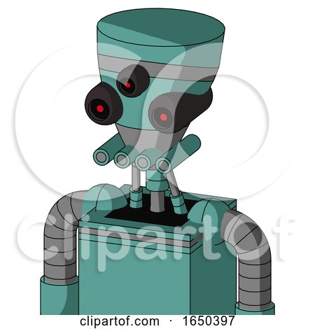 Greenish Mech with Vase Head and Pipes Mouth and Three-Eyed by Leo Blanchette