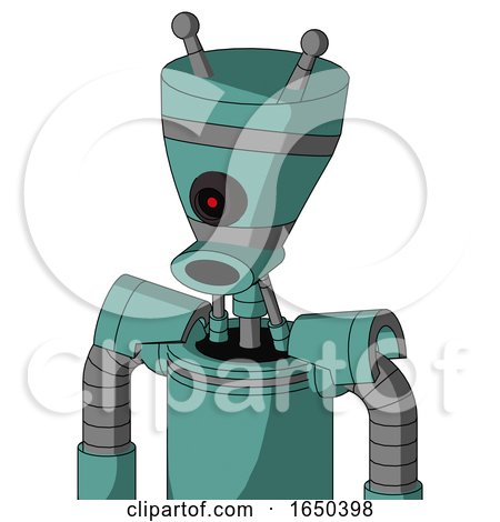 Greenish Mech with Vase Head and Round Mouth and Black Cyclops Eye and Double Antenna by Leo Blanchette