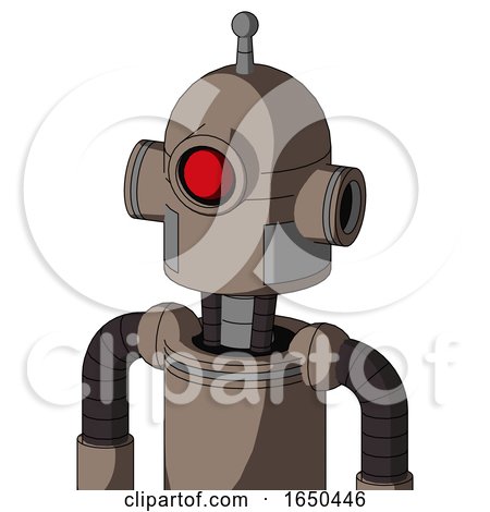 Gray Robot with Dome Head and Cyclops Eye and Single Antenna by Leo Blanchette