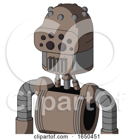 Gray Robot with Dome Head and Vent Mouth and Bug Eyes by Leo Blanchette
