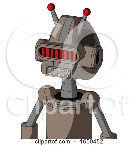 Gray Robot with Droid Head and Square Mouth and Visor Eye and Double Led Antenna by Leo Blanchette