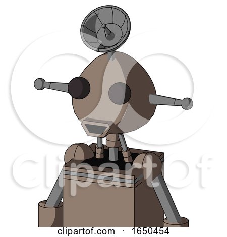 Gray Robot with Rounded Head and Happy Mouth and Two Eyes and Radar Dish Hat by Leo Blanchette
