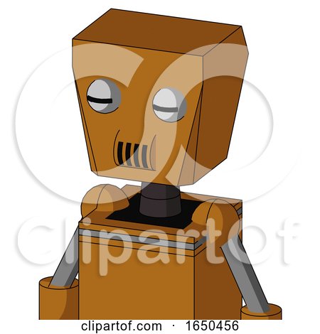Dirty-Orange Mech with Box Head and Speakers Mouth and Two Eyes by Leo Blanchette