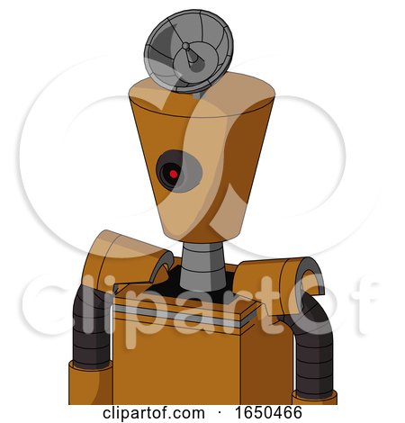 Dirty-Orange Mech with Cylinder-Conic Head and Black Cyclops Eye and Radar Dish Hat by Leo Blanchette