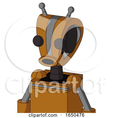 Dirty-Orange Mech with Droid Head and Round Mouth and Two Eyes and Double Antenna by Leo Blanchette