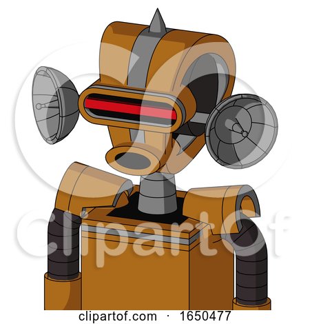Dirty-Orange Mech with Droid Head and Round Mouth and Visor Eye and Spike Tip by Leo Blanchette