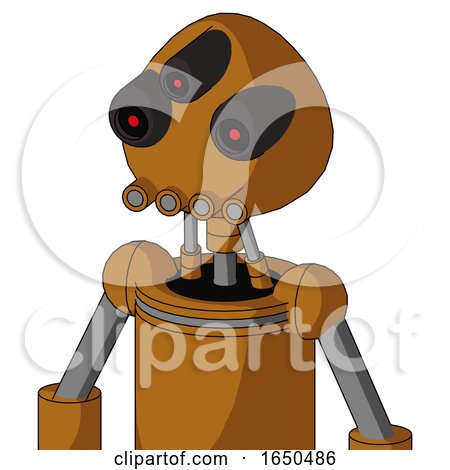 Dirty-Orange Mech with Rounded Head and Pipes Mouth and Three-Eyed by Leo Blanchette
