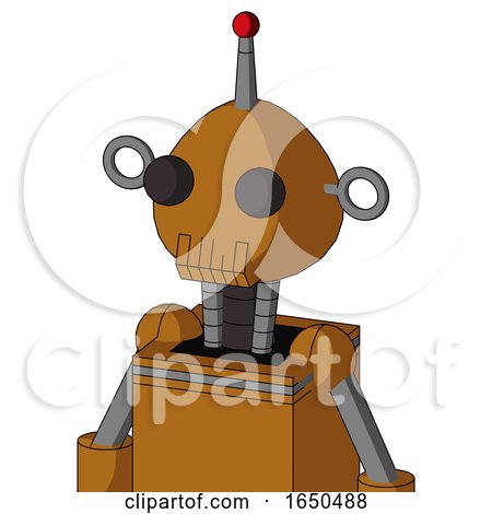 Dirty-Orange Mech with Rounded Head and Toothy Mouth and Two Eyes and Single Led Antenna by Leo Blanchette
