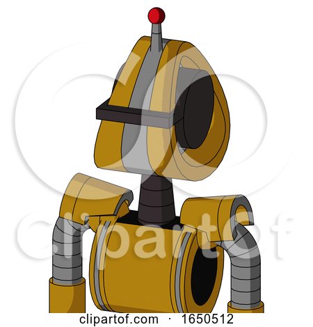 Dark-Yellow Automaton with Droid Head and Black Visor Cyclops and Single Led Antenna by Leo Blanchette