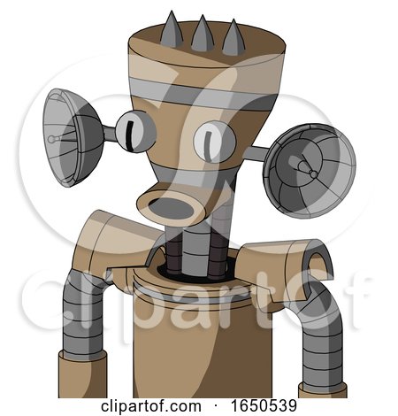 Cardboard Automaton with Vase Head and Round Mouth and Two Eyes and Three Spiked by Leo Blanchette