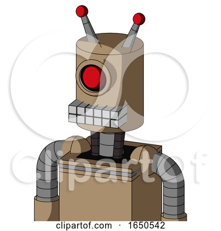 Cardboard Droid with Cylinder Head and Keyboard Mouth and Cyclops Eye and Double Led Antenna by Leo Blanchette