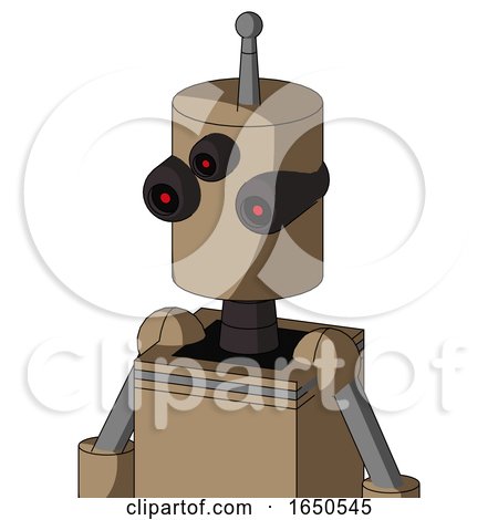 Cardboard Droid with Cylinder Head and Three-Eyed and Single Antenna by Leo Blanchette