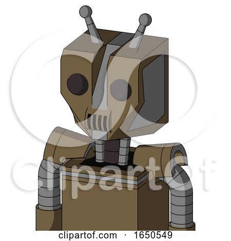 Cardboard Droid with Mechanical Head and Speakers Mouth and Two Eyes and Double Antenna by Leo Blanchette