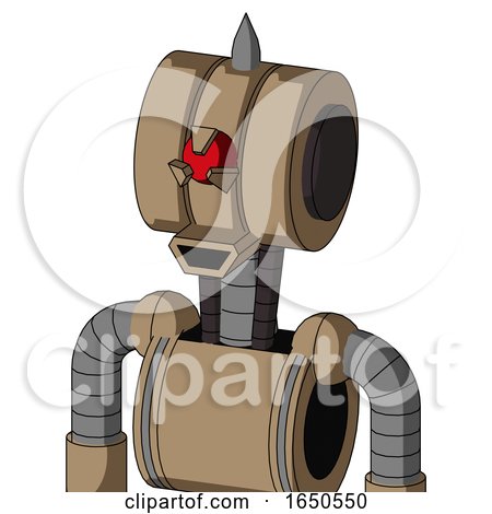 Cardboard Droid with Multi-Toroid Head and Happy Mouth and Angry Cyclops Eye and Spike Tip by Leo Blanchette