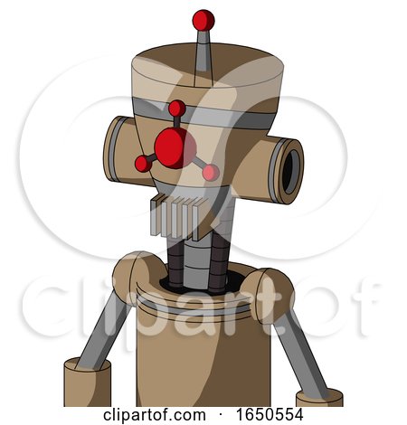 Cardboard Droid with Vase Head and Vent Mouth and Cyclops Compound Eyes and Single Led Antenna by Leo Blanchette