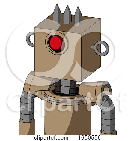 Cardboard Mech with Box Head and Cyclops Eye and Three Spiked by Leo Blanchette