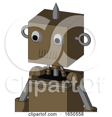 Cardboard Mech with Box Head and Toothy Mouth and Two Eyes and Spike Tip by Leo Blanchette