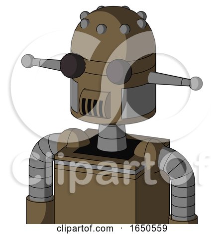 Cardboard Mech with Dome Head and Speakers Mouth and Two Eyes by Leo Blanchette