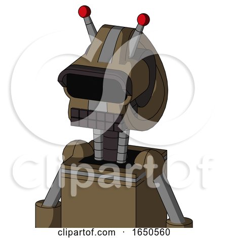 Cardboard Mech with Droid Head and Keyboard Mouth and Black Visor Eye and Double Led Antenna by Leo Blanchette