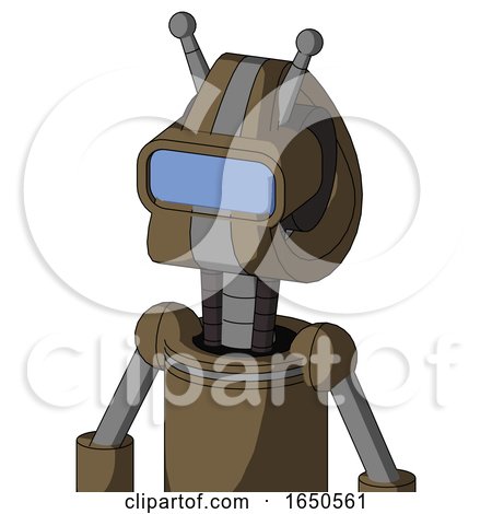 Cardboard Mech with Droid Head and Large Blue Visor Eye and Double Antenna by Leo Blanchette