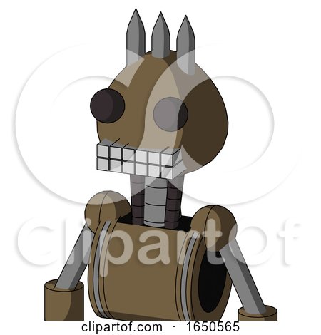 Cardboard Mech with Rounded Head and Keyboard Mouth and Two Eyes and Three Spiked by Leo Blanchette