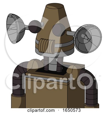Cardboard Robot with Cone Head and Speakers Mouth and Two Eyes by Leo Blanchette