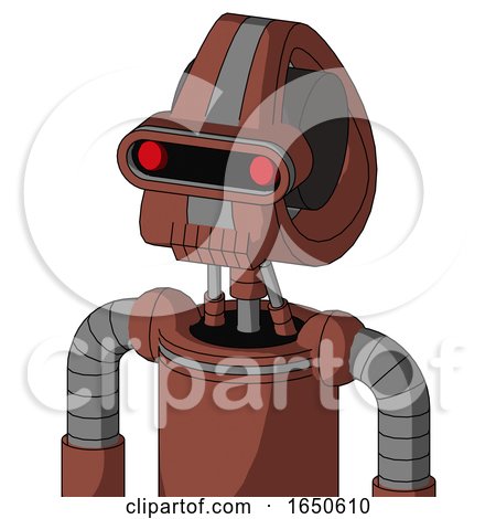 Brown Droid with Droid Head and Toothy Mouth and Visor Eye by Leo Blanchette