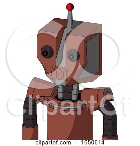 Brown Droid with Mechanical Head and Speakers Mouth and Red Eyed and Single Led Antenna by Leo Blanchette