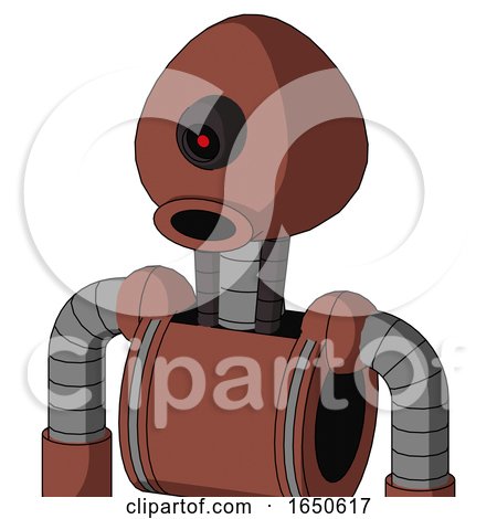 Brown Droid with Rounded Head and Round Mouth and Black Cyclops Eye by Leo Blanchette