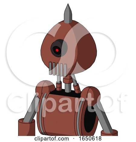 Brown Droid with Rounded Head and Vent Mouth and Black Cyclops Eye and Spike Tip by Leo Blanchette