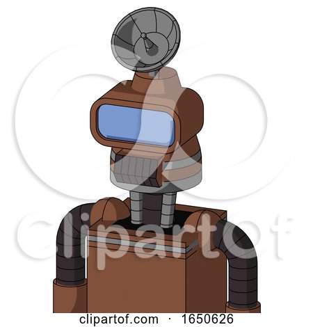 Brown Mech with Cone Head and Dark Tooth Mouth and Large Blue Visor Eye and Radar Dish Hat by Leo Blanchette