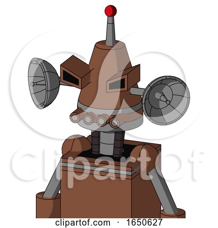Brown Mech with Cone Head and Pipes Mouth and Angry Eyes and Single Led Antenna by Leo Blanchette
