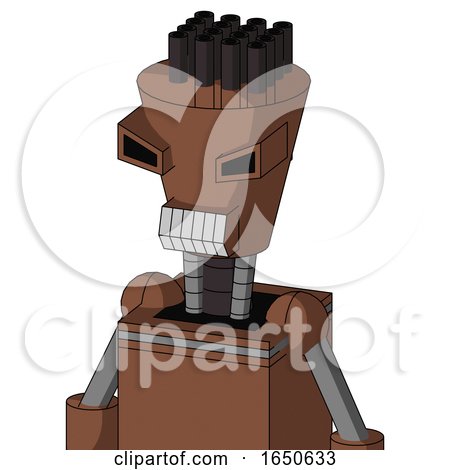 Brown Mech with Cylinder-Conic Head and Teeth Mouth and Angry Eyes and Pipe Hair by Leo Blanchette