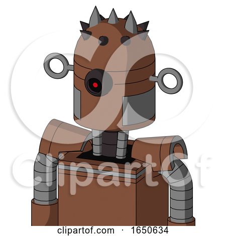 Brown Mech with Dome Head and Black Cyclops Eye and Three Spiked by Leo Blanchette