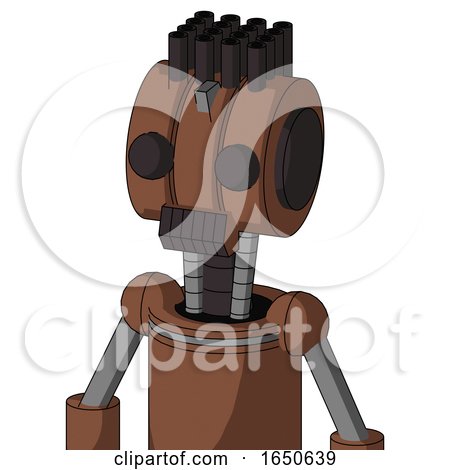 Brown Mech with Multi-Toroid Head and Dark Tooth Mouth and Two Eyes and Pipe Hair by Leo Blanchette