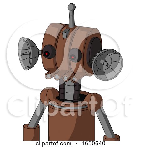 Brown Mech with Multi-Toroid Head and Pipes Mouth and Red Eyed and Single Antenna by Leo Blanchette