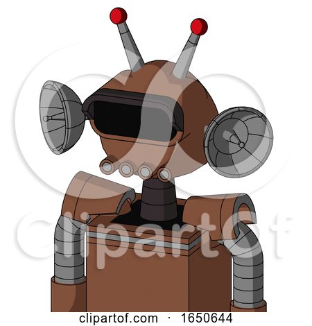 Brown Mech with Rounded Head and Pipes Mouth and Black Visor Eye and Double Led Antenna by Leo Blanchette