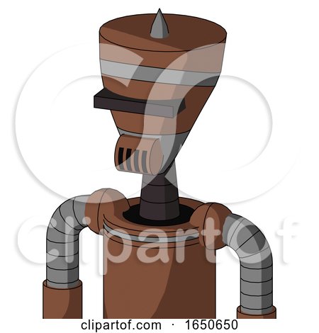 Brown Mech with Vase Head and Speakers Mouth and Black Visor Cyclops and Spike Tip by Leo Blanchette