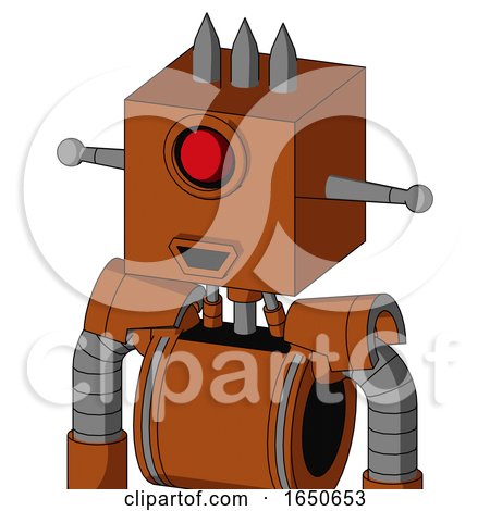 Brownish Droid with Box Head and Happy Mouth and Cyclops Eye and Three Spiked by Leo Blanchette
