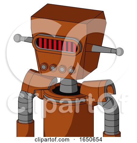 Brownish Droid with Box Head and Pipes Mouth and Visor Eye by Leo Blanchette