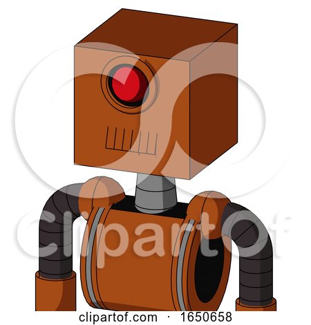Brownish Droid with Box Head and Toothy Mouth and Cyclops Eye by Leo Blanchette