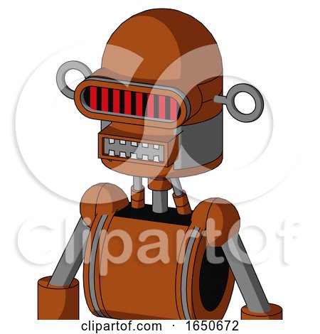 Brownish Droid with Dome Head and Square Mouth and Visor Eye by Leo Blanchette