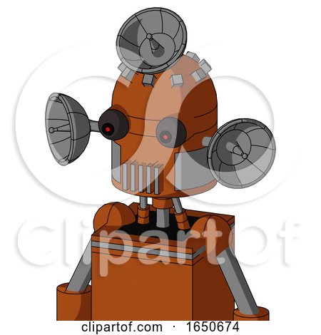 Brownish Droid with Dome Head and Vent Mouth and Red Eyed and Radar Dish Hat by Leo Blanchette