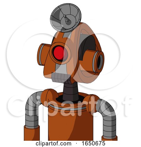 Brownish Droid with Droid Head and Dark Tooth Mouth and Cyclops Eye and Radar Dish Hat by Leo Blanchette