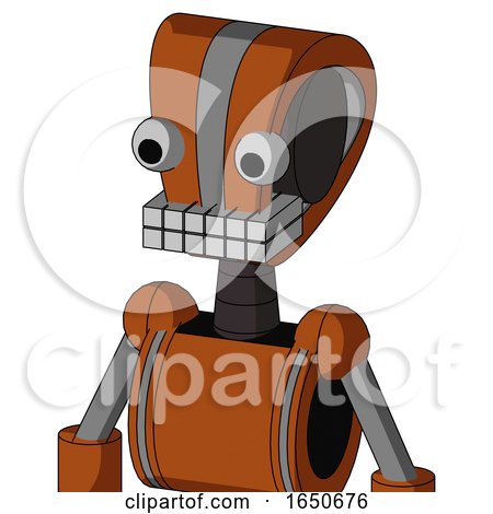 Brownish Droid with Droid Head and Keyboard Mouth and Two Eyes by Leo Blanchette