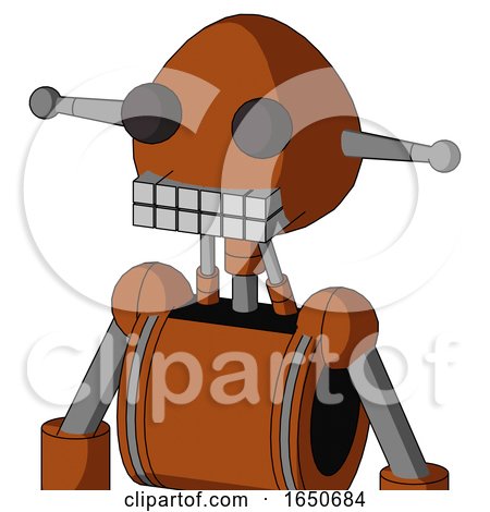 Brownish Droid with Rounded Head and Keyboard Mouth and Two Eyes by Leo Blanchette
