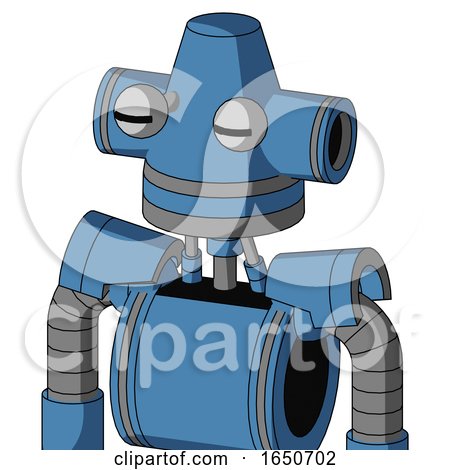 Blue Robot with Cone Head and Two Eyes by Leo Blanchette