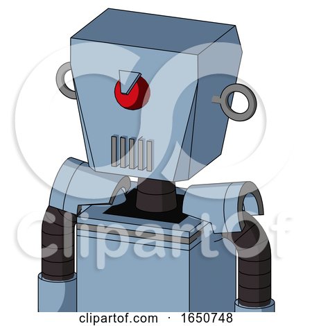 Blue Robot with Box Head and Vent Mouth and Angry Cyclops by Leo Blanchette