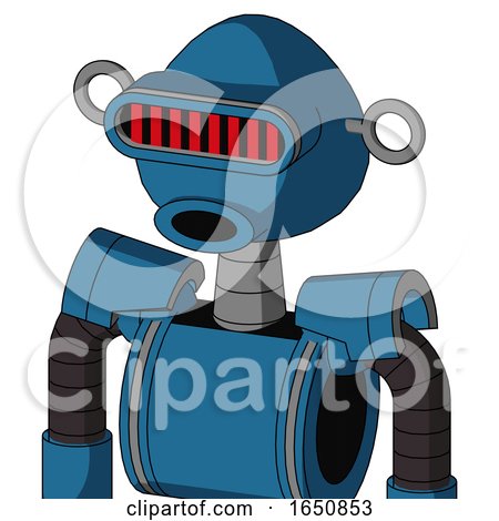 Blue Automaton with Rounded Head and Round Mouth and Visor Eye by Leo Blanchette