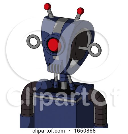 Blue Droid with Droid Head and Speakers Mouth and Cyclops Eye and Double Led Antenna by Leo Blanchette
